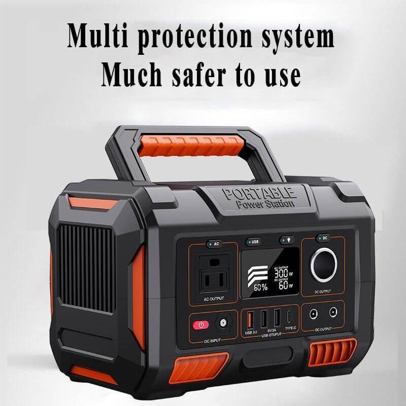 270Wh 300W Pure Sine Wave Portable Power Station for Camping, Emergency, Home Backup