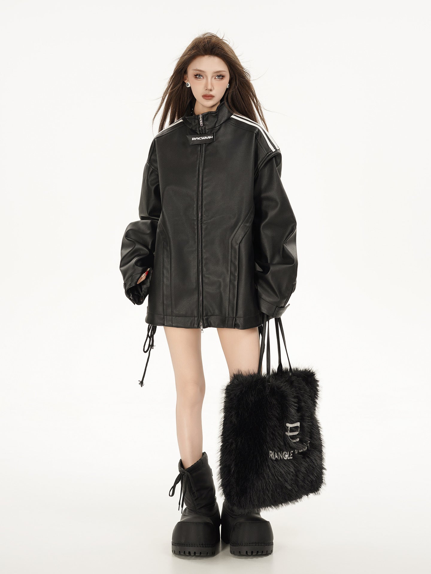 TODAMU® Women's New American Retro Loose Leather Jacket