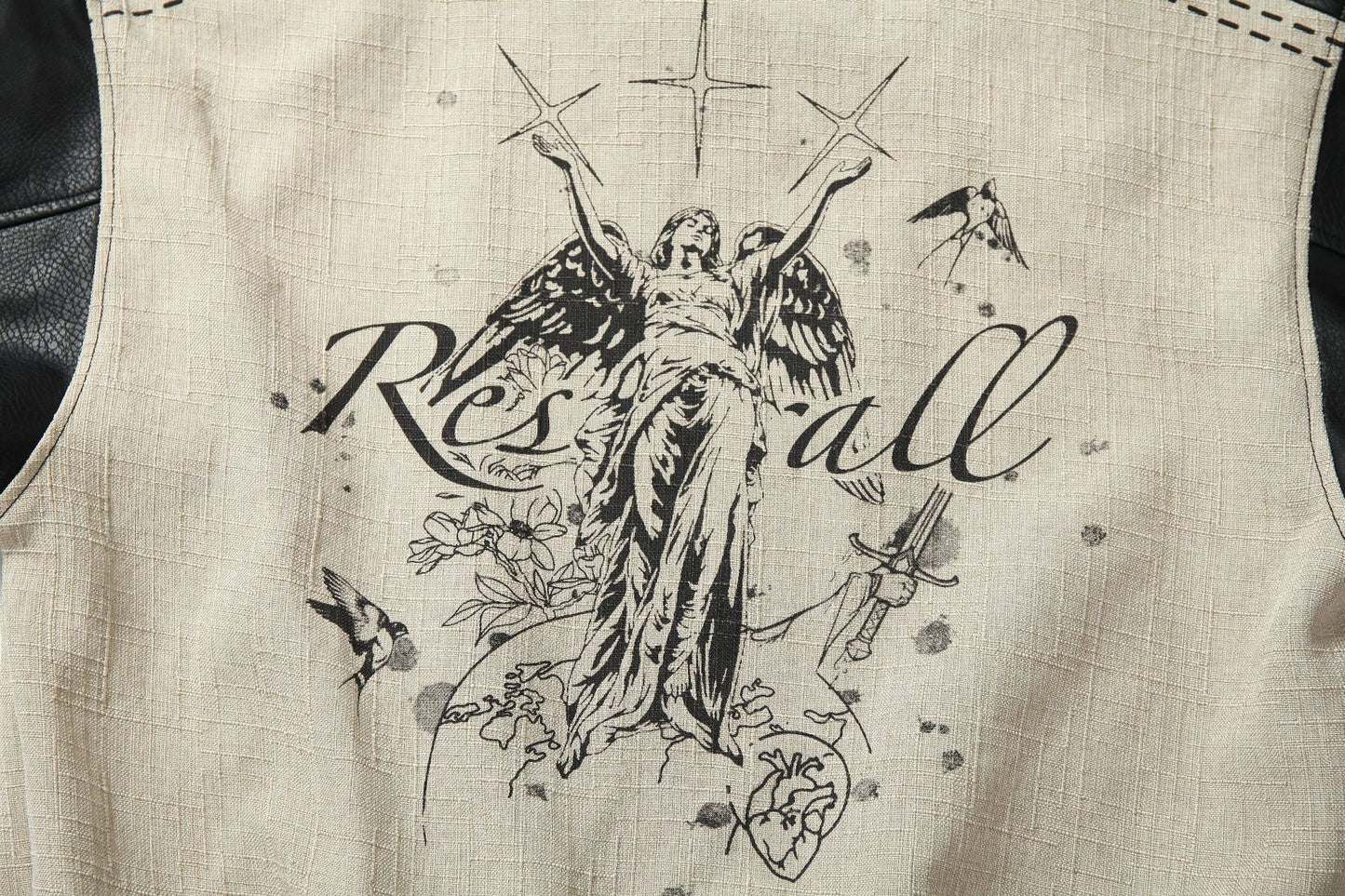 TODAMU® Women's American retro trendy urban dreamland leather baseball jacket