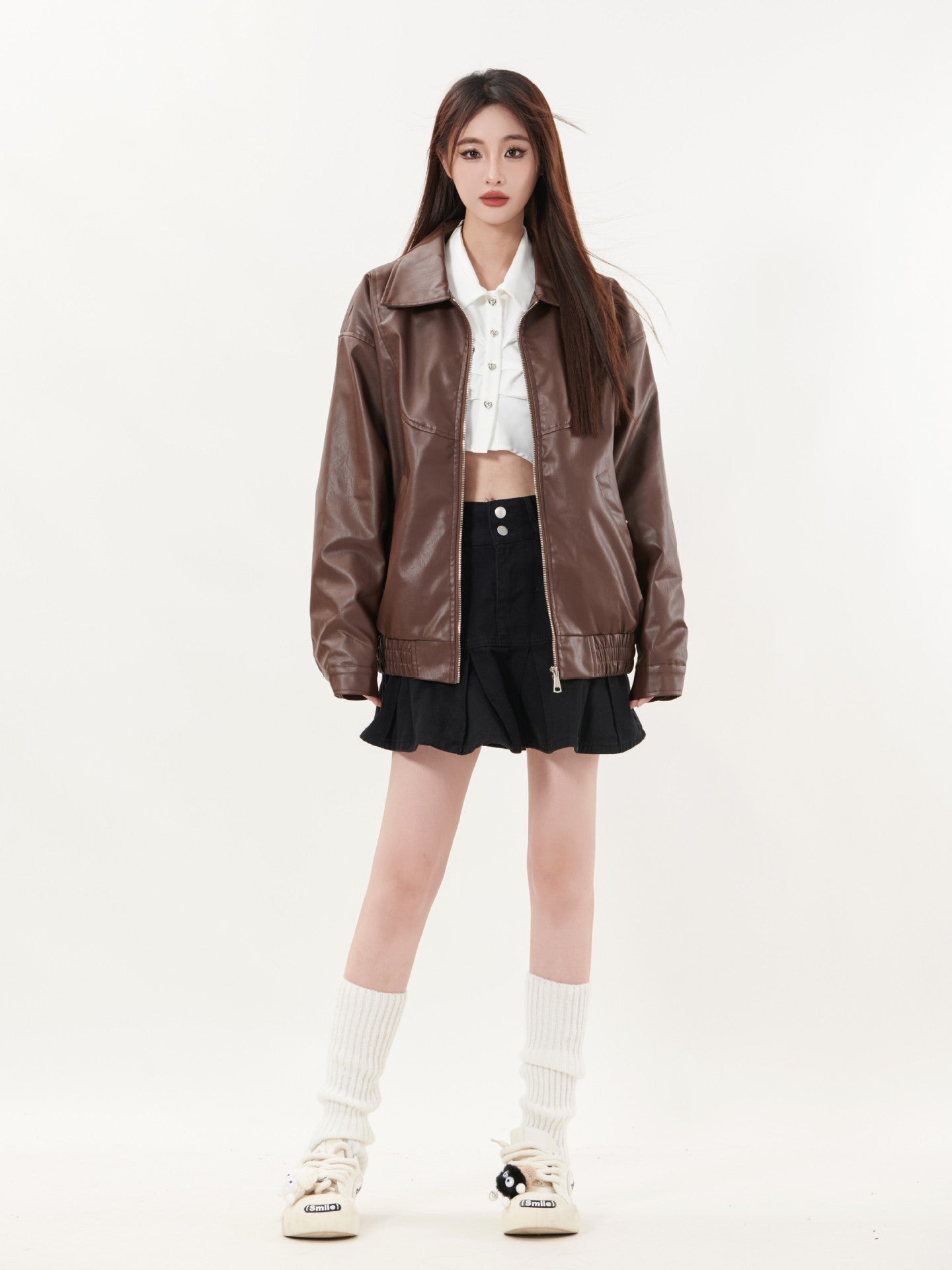 TODAMU® Women's New American Couple Style Loose Leather Jacket