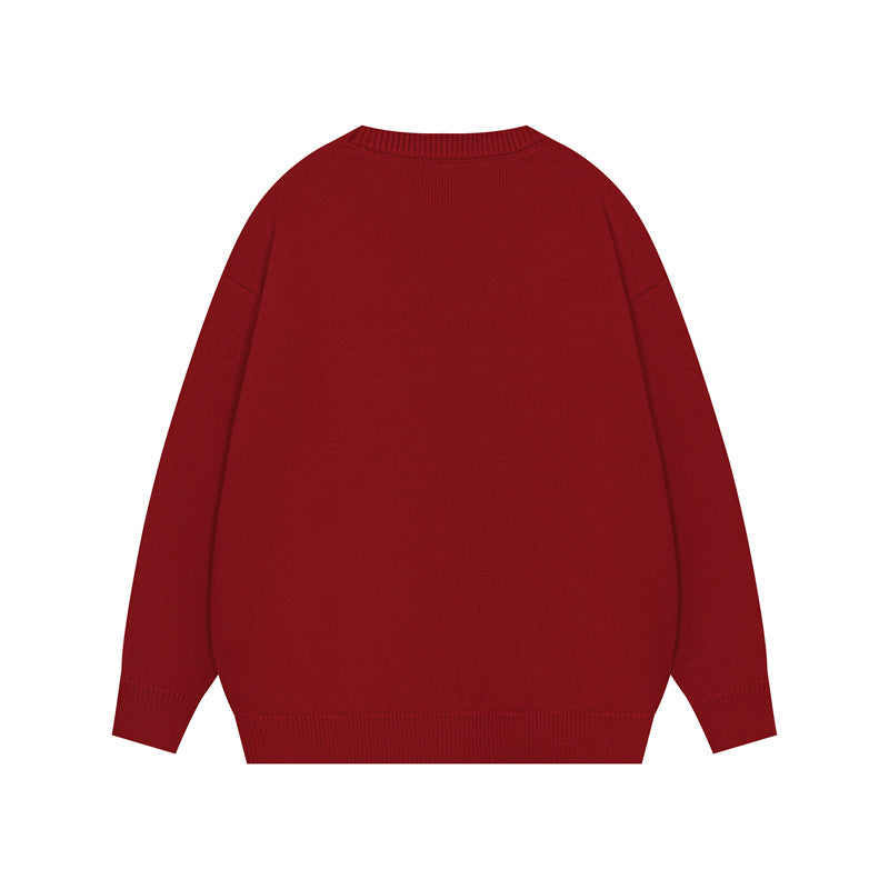 TODAMU® Women's American retro simple letter pattern loose pullover sweater