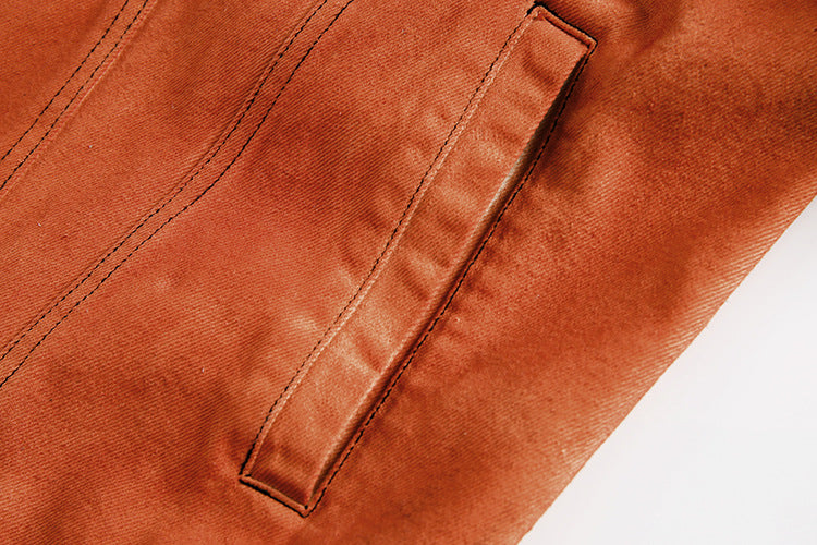 TODAMU® Women's American Retro Rainbow Vintage Reworked Denim Jacket