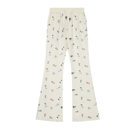 TODAMU® Women's New American Retro Casual All-over Printed Embroidered Sweatpants Trousers