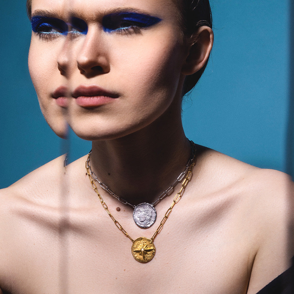 Silver Moral Compass Necklace