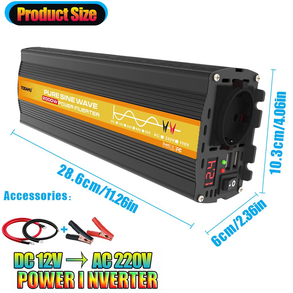 2000W Pure Sine Wave Power Inverter