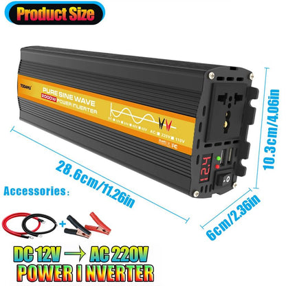 International Plug 2000W Pure Sine Wave Power Inverter