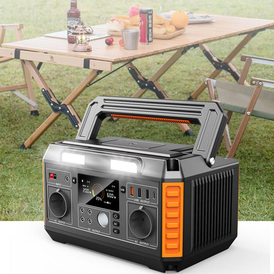 520Wh 600W Pure Sine Wave Portable Power Station with 12V Car Socket