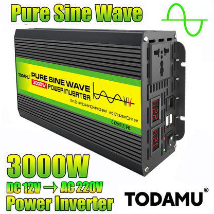 12V/24V/48V/60V 3000W Pure Sine Wave Power Inverter