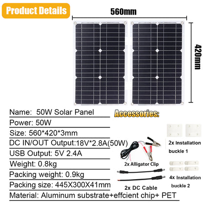 1600W 12V to 110V/220V Pure Sine inverter With Solar Panel and 50A 12V/24V Solar Controller