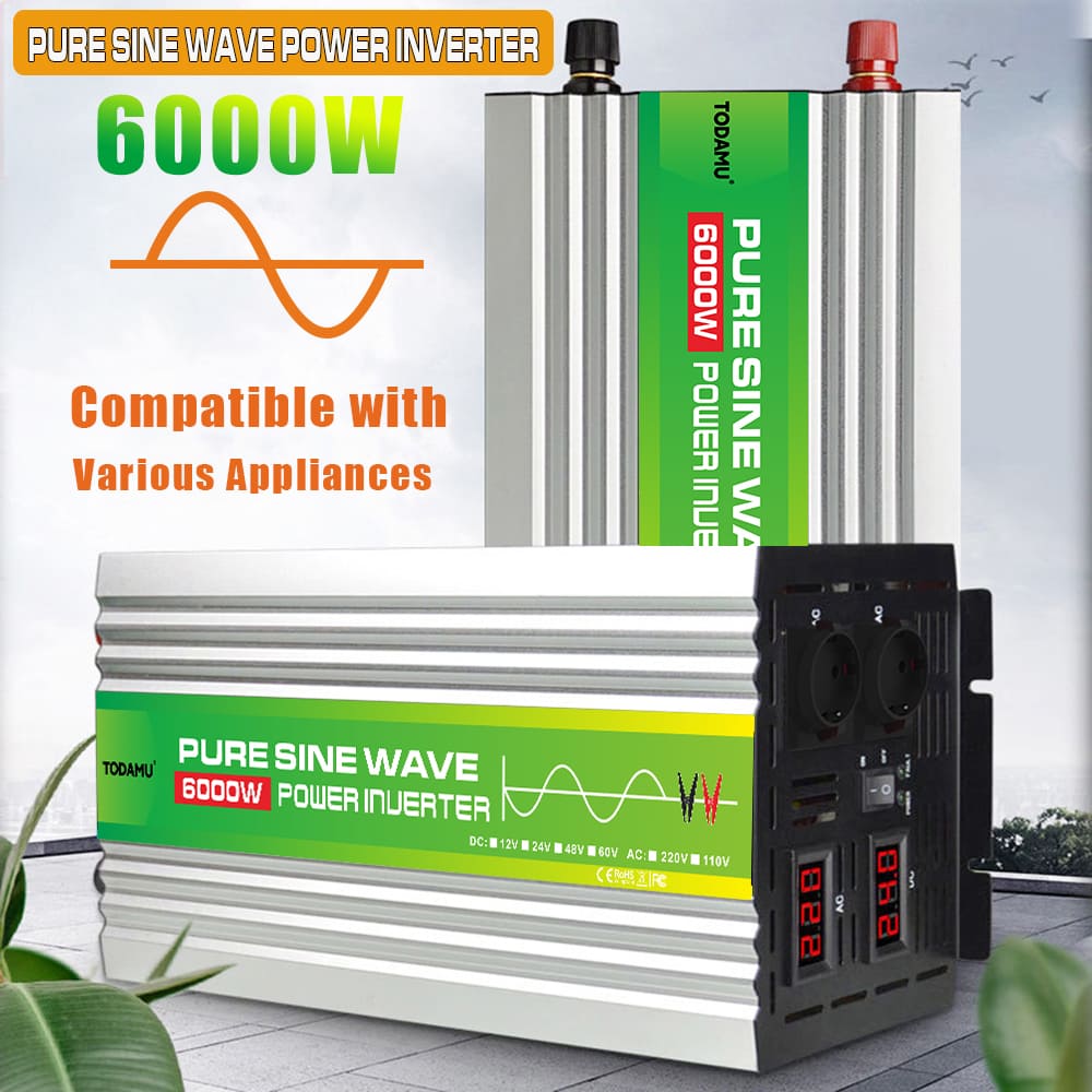 Peal Power 6000W 12V/24V/48V/60V Pure Sine Wave Power Inverter