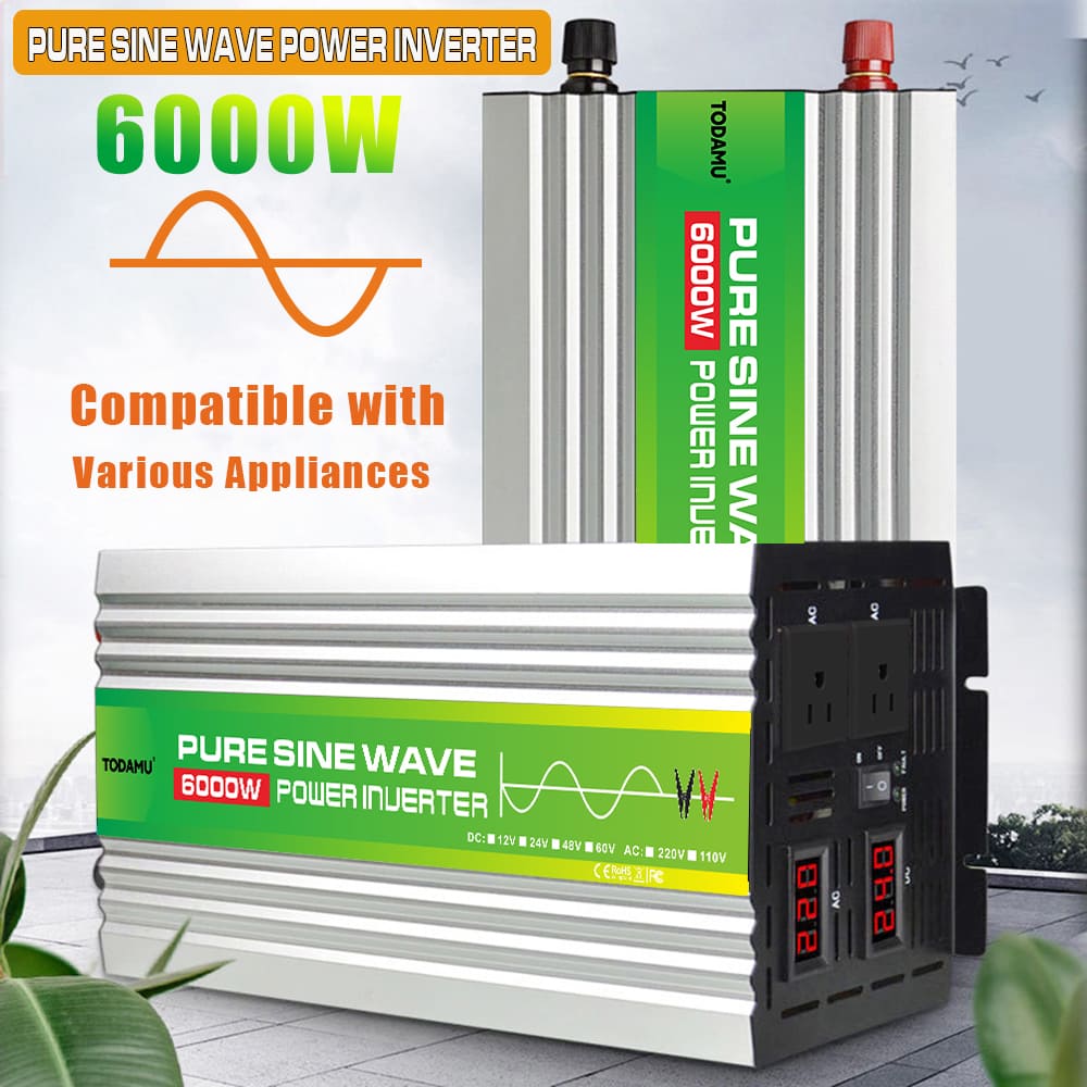 Peal Power 6000W 12V/24V/48V/60V Pure Sine Wave Power Inverter