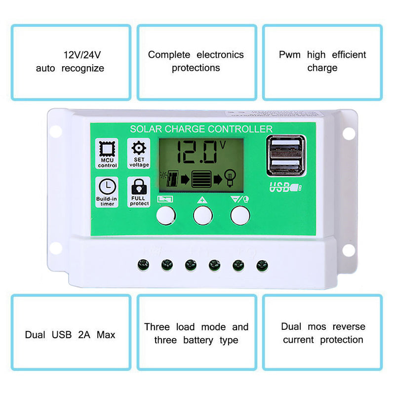 2000W 12V to 110V/220V Pure Sine Wave inverter With Solar Panel and 50A 12V/24V Solar Controller