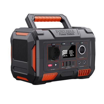 270Wh 300W Pure Sine Wave Portable Power Station for Camping, Emergency, Home Backup