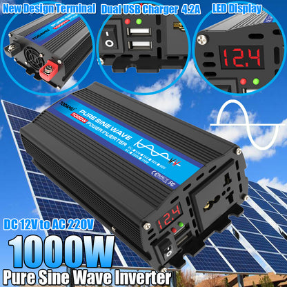 110V/220V 1000W Inverter With Solar Panel and 50A Solar Controller