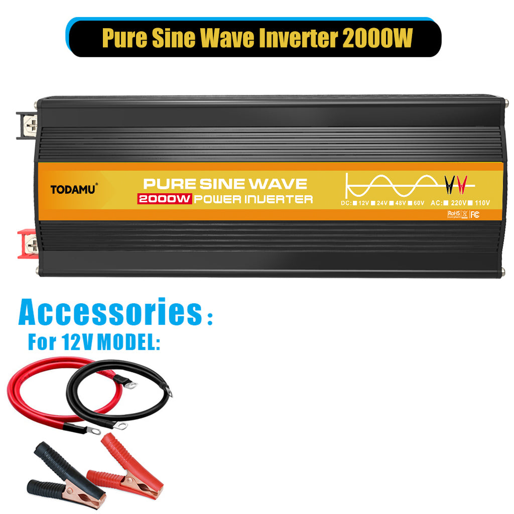 2000W 12V to 110V/220V Pure Sine Wave inverter With Solar Panel and 50A 12V/24V Solar Controller