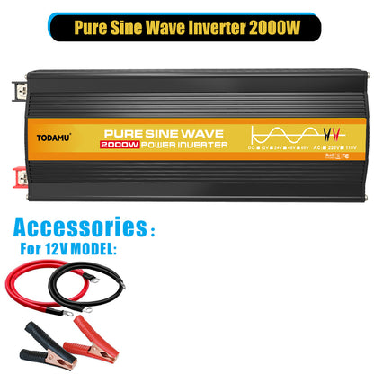 2000W 12V to 110V/220V Pure Sine Wave inverter With Solar Panel and 50A 12V/24V Solar Controller