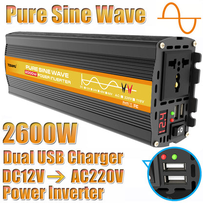 2000W 12V to 110V/220V Pure Sine Wave inverter With Solar Panel and 50A 12V/24V Solar Controller
