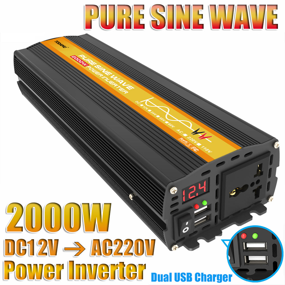 2000W 12V to 110V/220V Pure Sine Wave inverter With Solar Panel and 50A 12V/24V Solar Controller