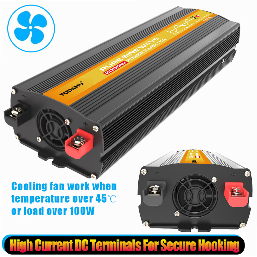 2000W 12V to 110V/220V Pure Sine Wave inverter With Solar Panel and 50A 12V/24V Solar Controller