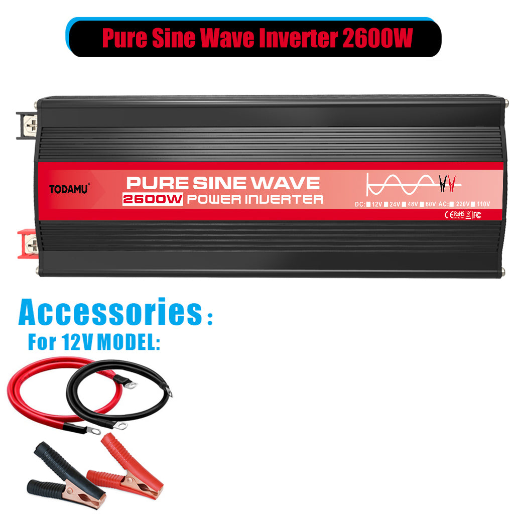 2600W 12V to 220V/110V Pure Sine Wave Inverter With Solar Panel and 50A 12V/24V Solar Controller