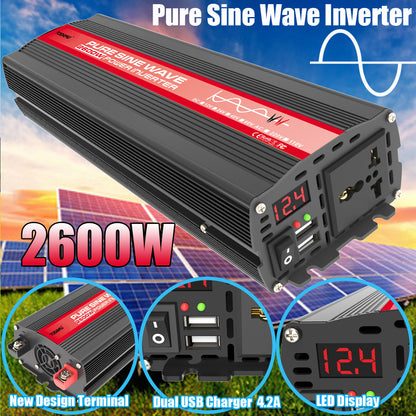 2600W 12V to 220V/110V Pure Sine Wave Inverter With Solar Panel and 50A 12V/24V Solar Controller