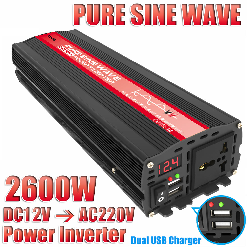 2600W 12V to 220V/110V Pure Sine Wave Inverter With Solar Panel and 50A 12V/24V Solar Controller