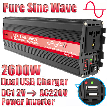 2600W 12V to 220V/110V Pure Sine Wave Inverter With Solar Panel and 50A 12V/24V Solar Controller