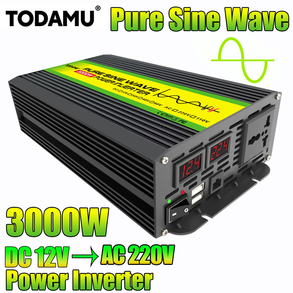 12V to 220V/110V 3000W Pure Sine Wave Inverter with Solar panel and 50A solar controller