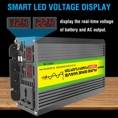 12V to 220V/110V 3000W Pure Sine Wave Inverter with Solar panel and 50A solar controller