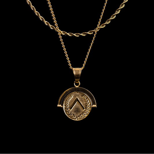 Warrior 'Veni Vidi Vici' - Double Sided Pendant ( Gold )