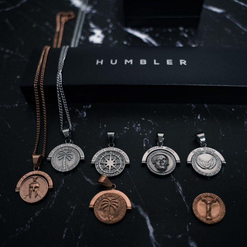 Warrior 'Veni Vidi Vici' - Double Sided Pendant ( Silver )