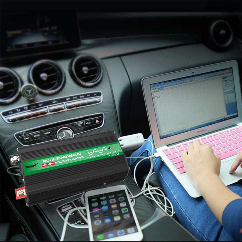 1600W 12V to 110V/220V Pure Sine inverter With Solar Panel and 50A 12V/24V Solar Controller