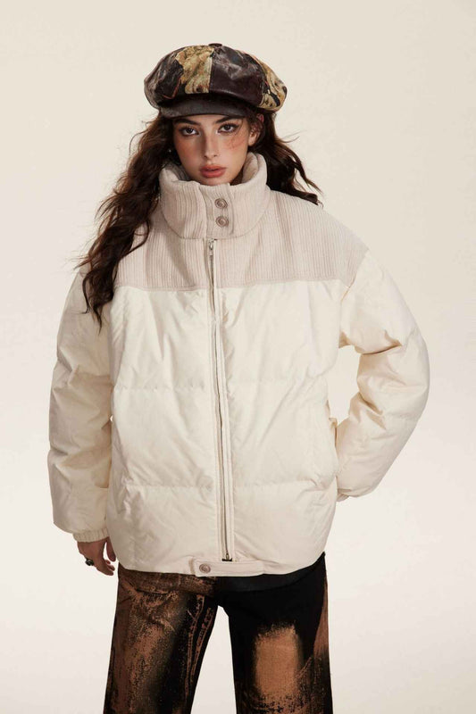 TODAMU® Vintage Color-Block High-Quality Minimalist Down Jacket for Women