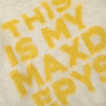 TODAMU® Women's American retro loose letter furry round neck sweater