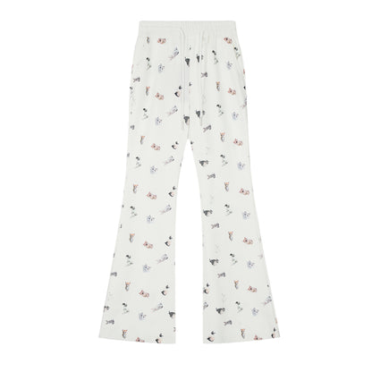 TODAMU® Women's New American Retro Casual All-over Printed Embroidered Sweatpants Trousers