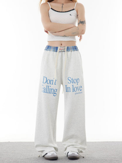 TODAMU® women's clothing American retro hottie embroidery splicing casual trousers