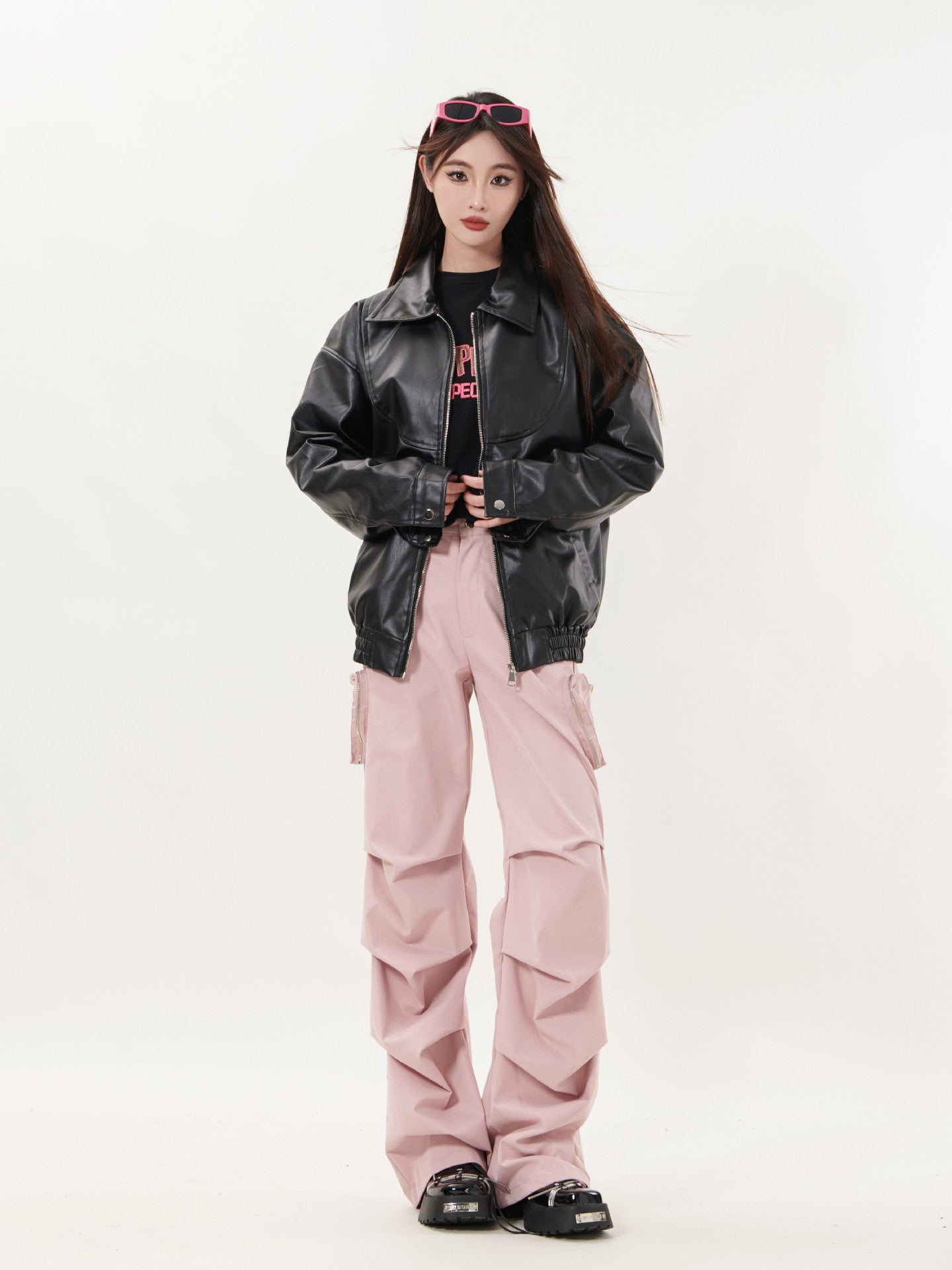 TODAMU® Women's New American Couple Style Loose Leather Jacket