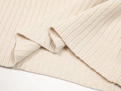 TODAMU® Women's American retro heavy-duty simple loose V-neck sweater