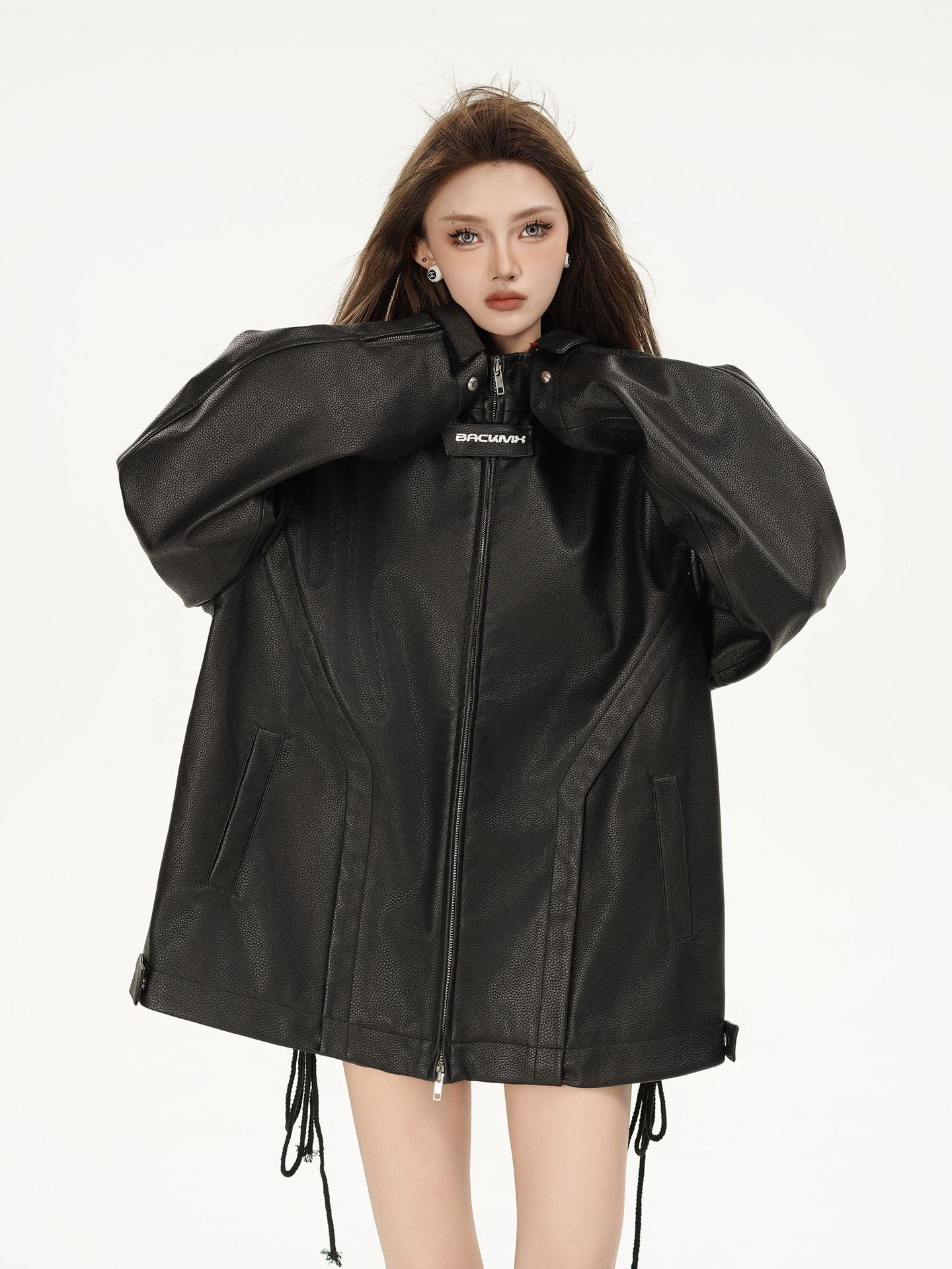 TODAMU® Women's New American Retro Loose Leather Jacket