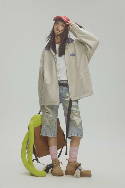 TODAMU® Women's Clothing American Retro Versatile Plaid Suede Reversible Jacket