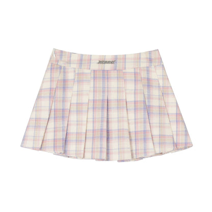 TODAMU® Women's Clothing American Style Versatile Plaid Pleated Skirt