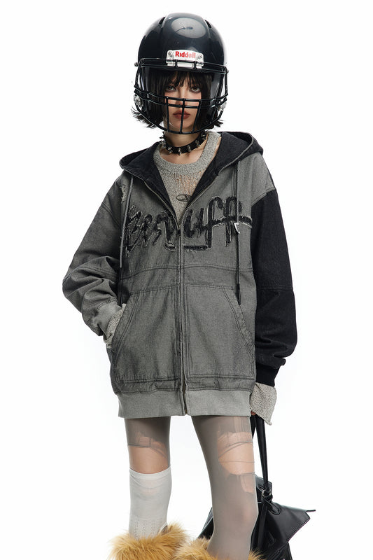 TODAMU® Women's American Retro Phantom Street Hoodie Jacket