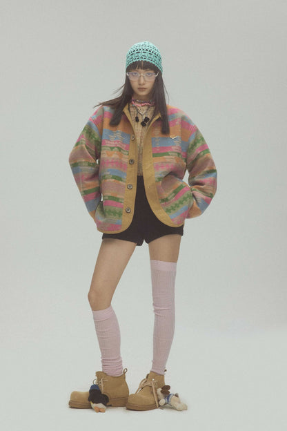 TODAMU® Women's New American Retro Ethnic Style Woolen Jacket