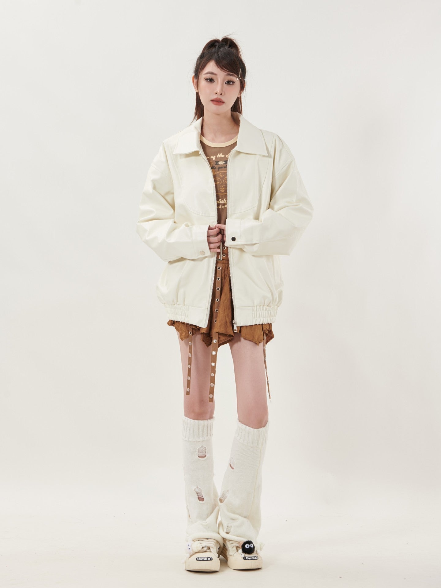 TODAMU® Women's New American Couple Style Loose Leather Jacket