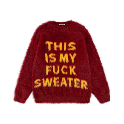 TODAMU® American Retro Letter Pattern Loose Pullover Sweater for Couples