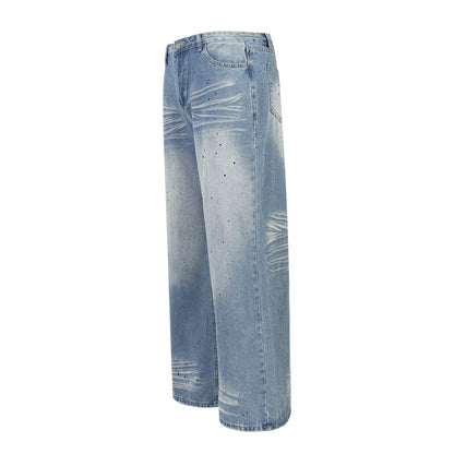 TODAMU® merican Retro Street Trend Washed Denim Trousers