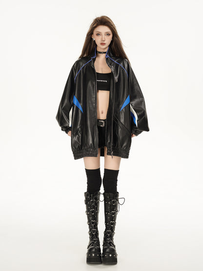 TODAMU® Women's New American Retro Loose Lamb Wool Leather Jacket