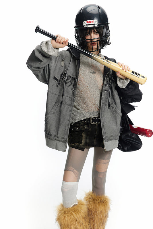 TODAMU® Women's American Retro Phantom Street Hoodie Jacket