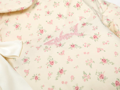 TODAMU® new winter new American retro girly floral all-over printed bow cotton jacket