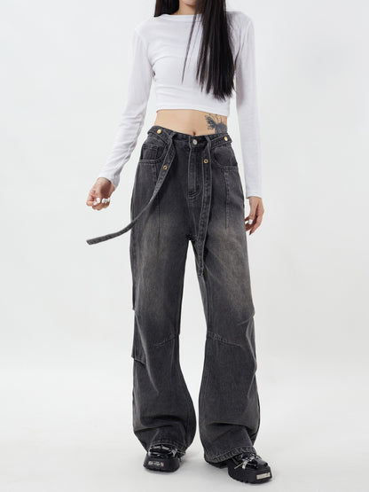 TODAMU® Women's New Loose American Retro Washed Denim Trousers